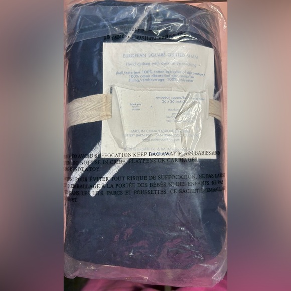 NEW Pottery Barn Star Wars Euro Sham 26” quilted Lightspeed gray and navy blue - Picture 3 of 3